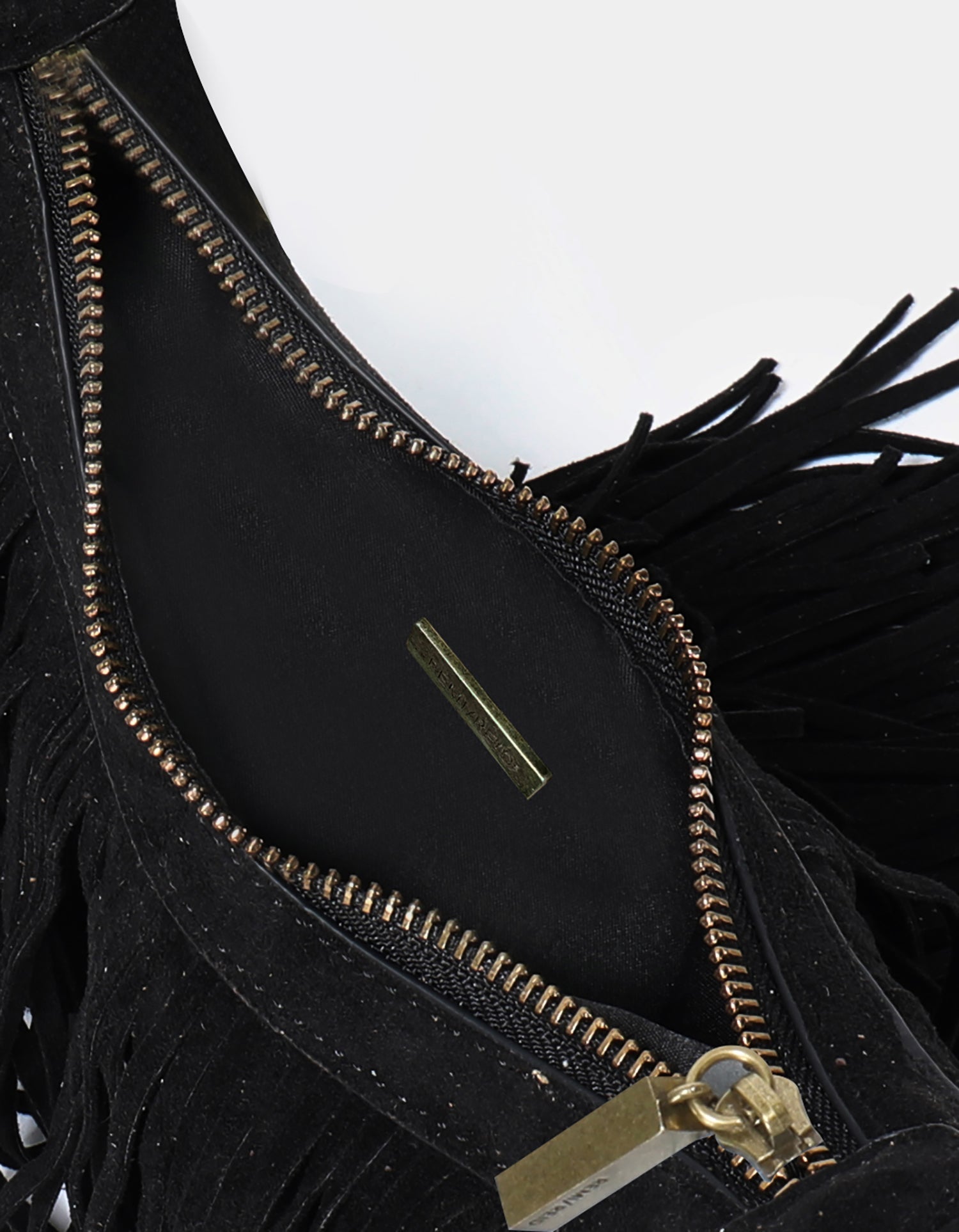 BOCHOA MINI FRINGE FAUX SUEDE BLACK - REMI/REID