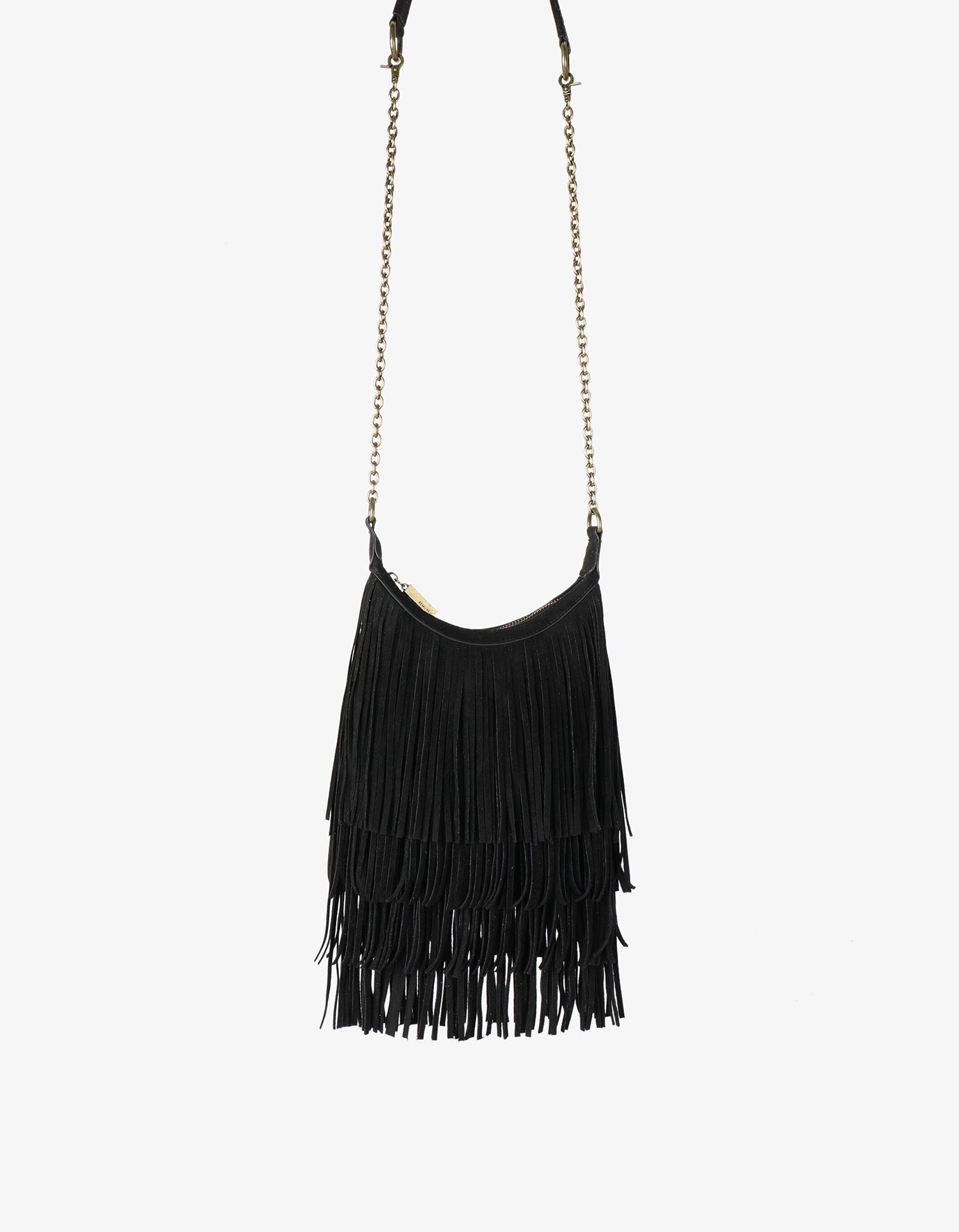 BOCHOA MINI FRINGE FAUX SUEDE BLACK - REMI/REID