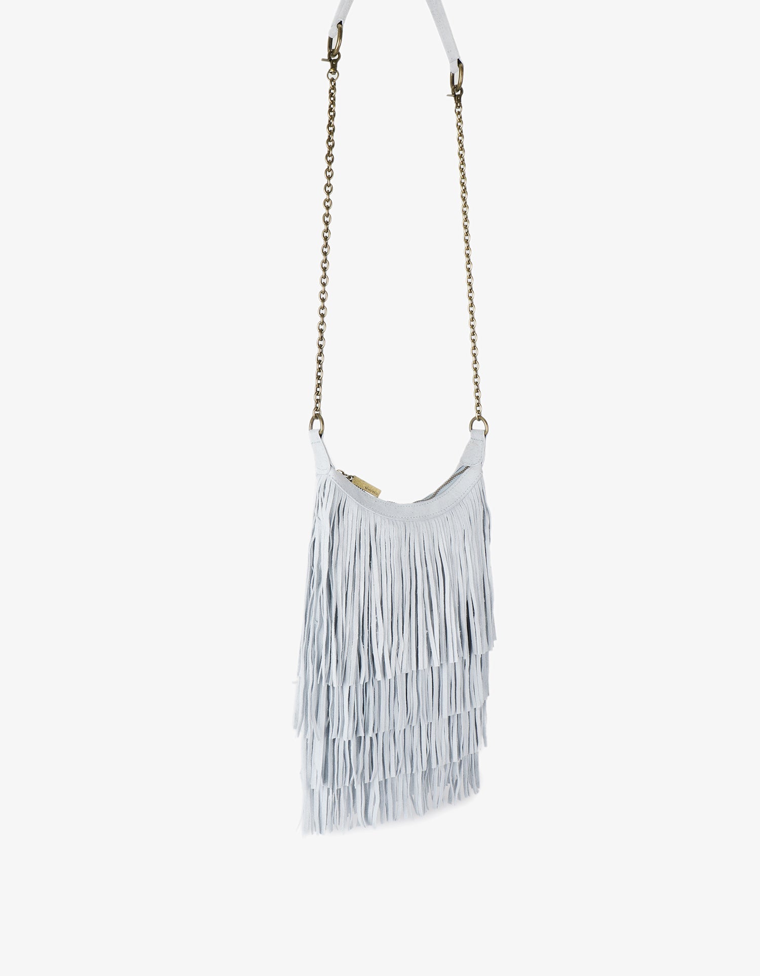 BOCHOA MINI FRINGE FAUX SUEDE BLUE - REMI/REID
