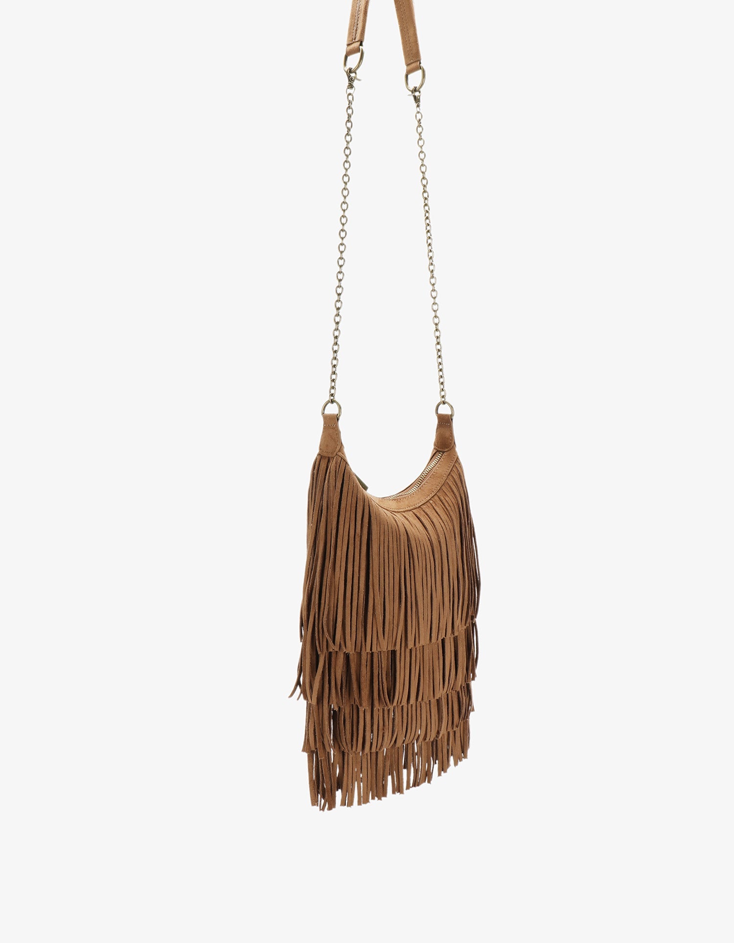 BOCHOA MINI FRINGE FAUX SUEDE CAMEL - REMI/REID