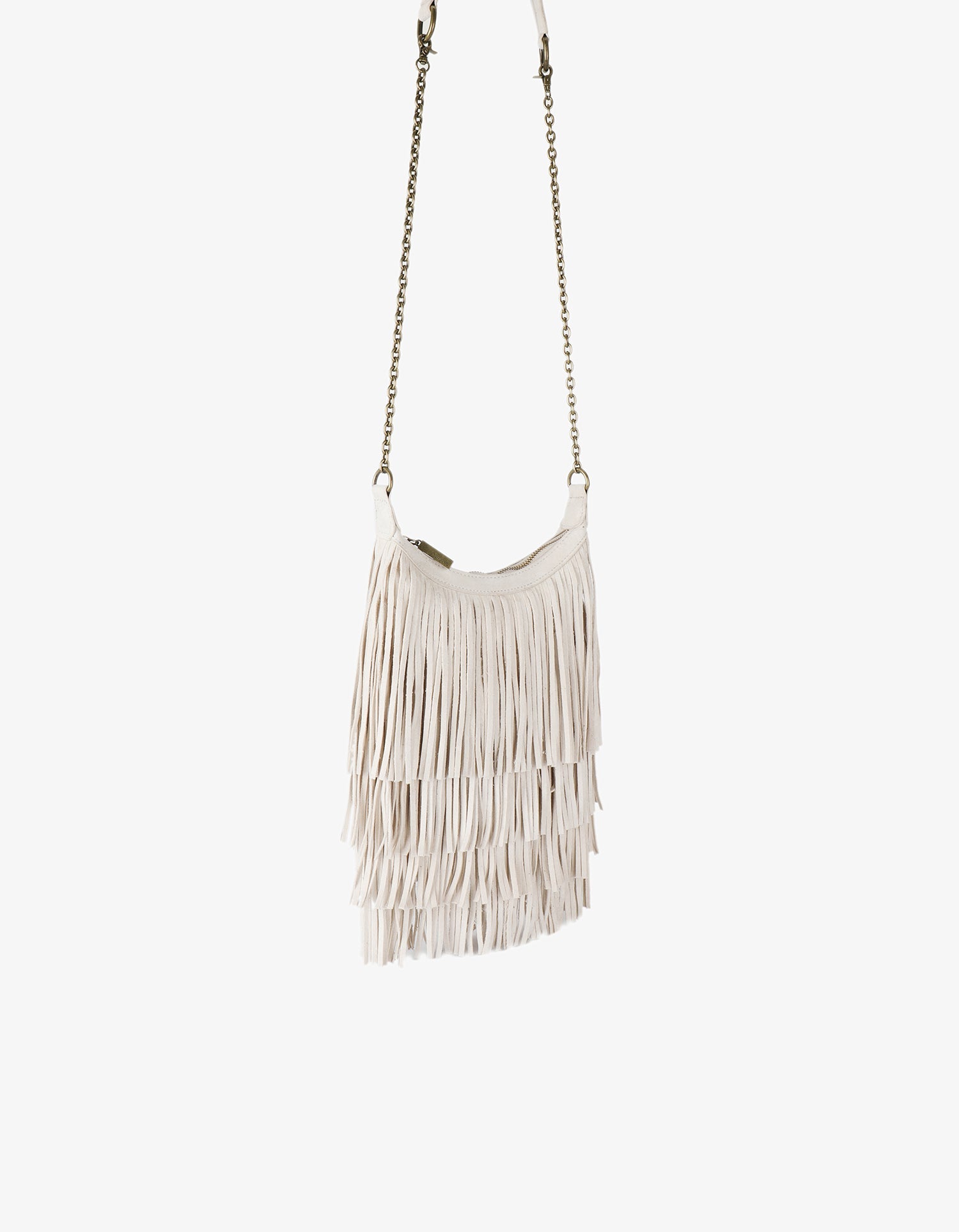 BOCHOA MINI FRINGE FAUX SUEDE CREAM - REMI/REID