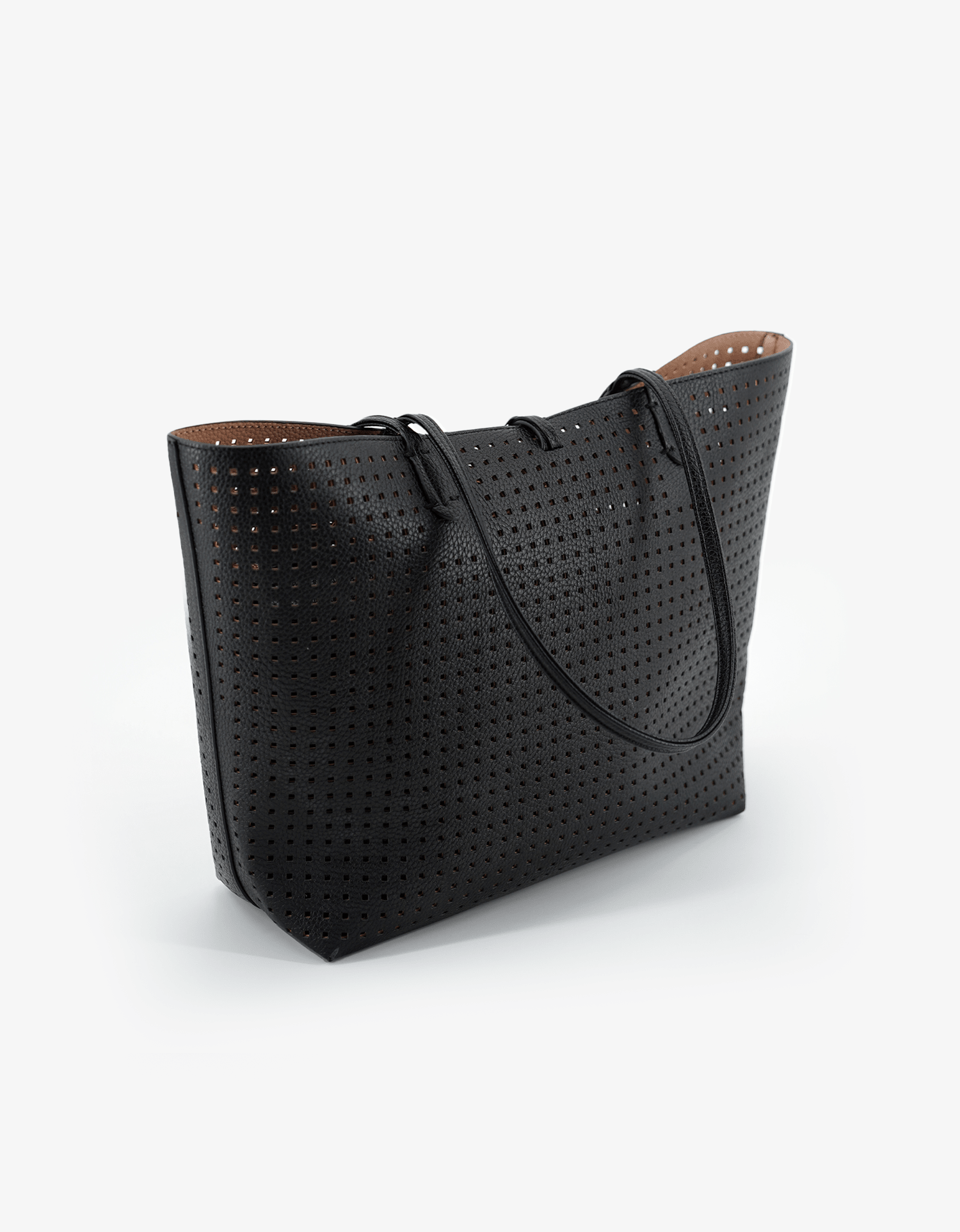DEPARTURE TOTE PERFORATED SQUARE BLACK/NUDE - REMI/REID