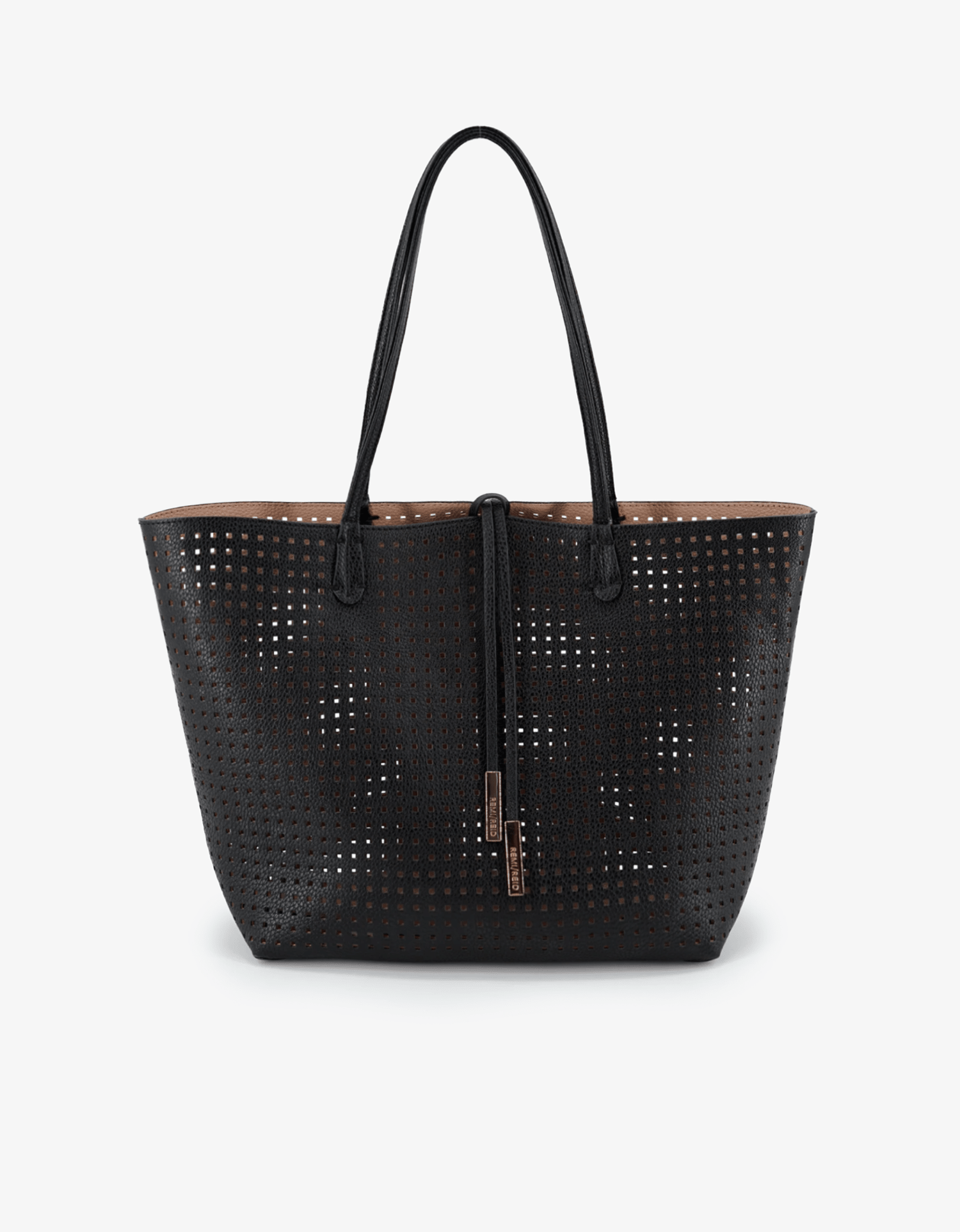 DEPARTURE TOTE PERFORATED SQUARE BLACK/NUDE - REMI/REID
