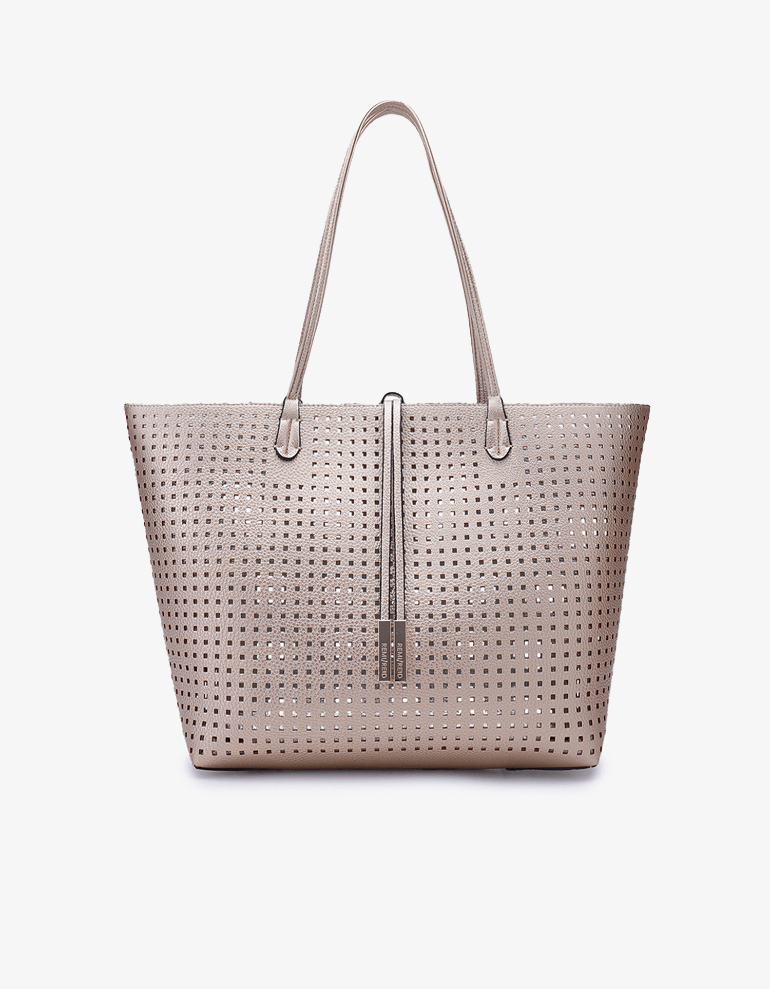 DEPARTURE TOTE PERFORATED SQUARE PLATINUM/SILVER - REMI/REID