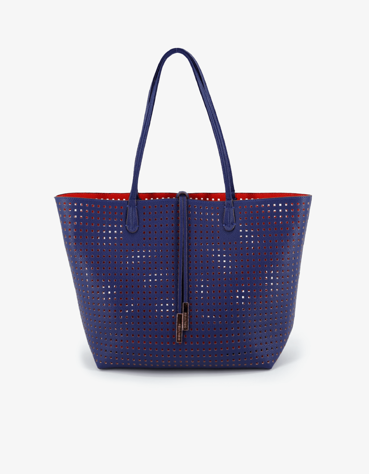 DEPARTURE TOTE PERFORATED SQUARE ROYAL BLUE/CORAL - REMI/REID