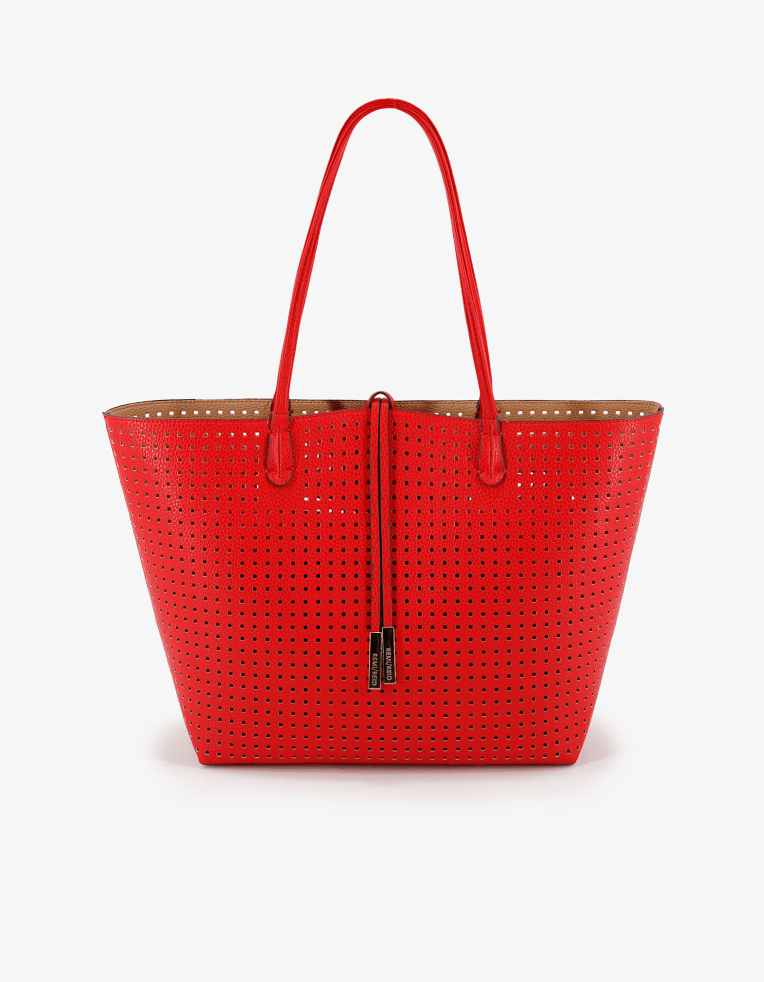 DEPARTURE TOTE PERFORATED SQUARE TROPIC RED/NUDE - REMI/REID