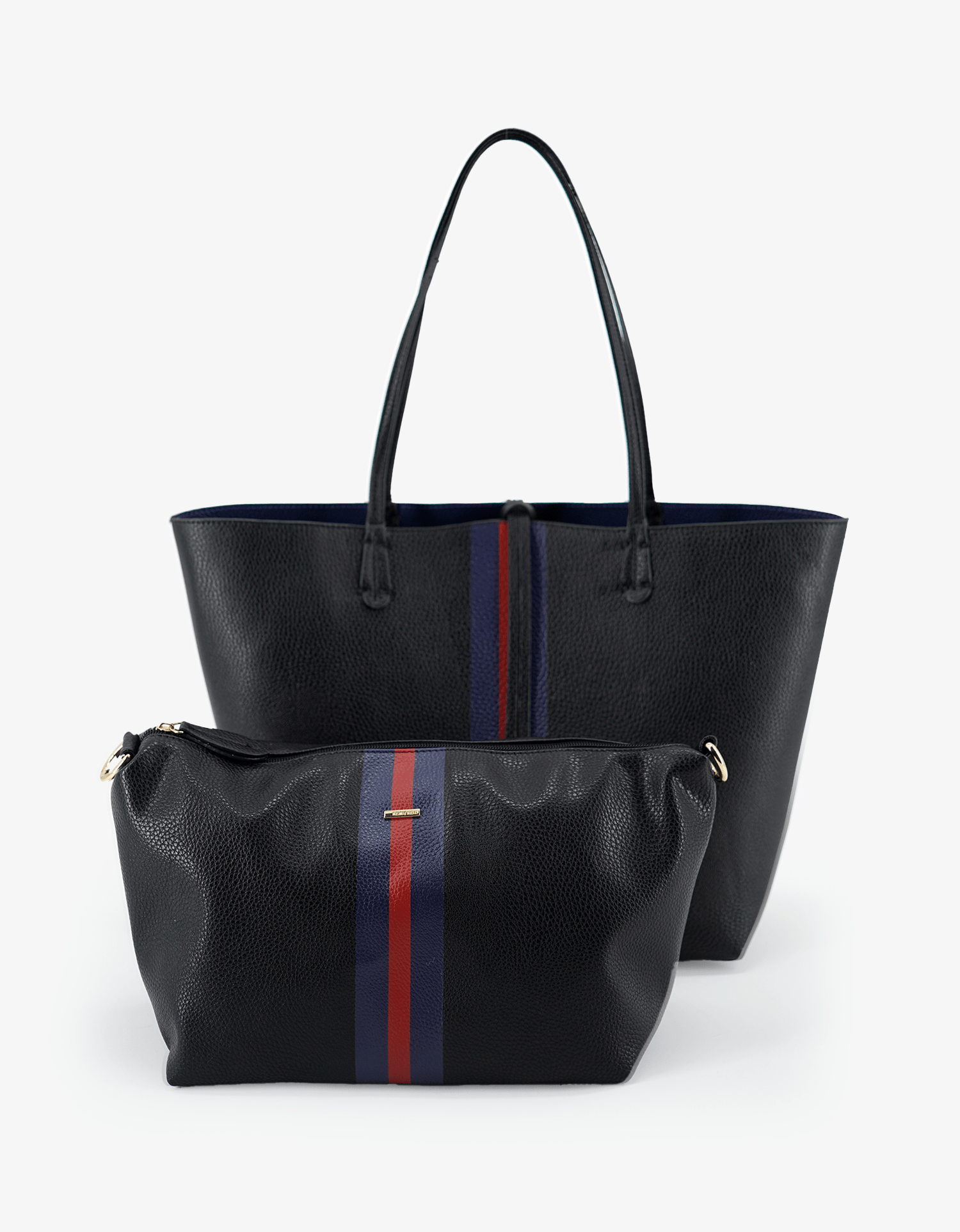 DEPARTURE TOTE STRIPE BLACK/NAVY - REMI/REID