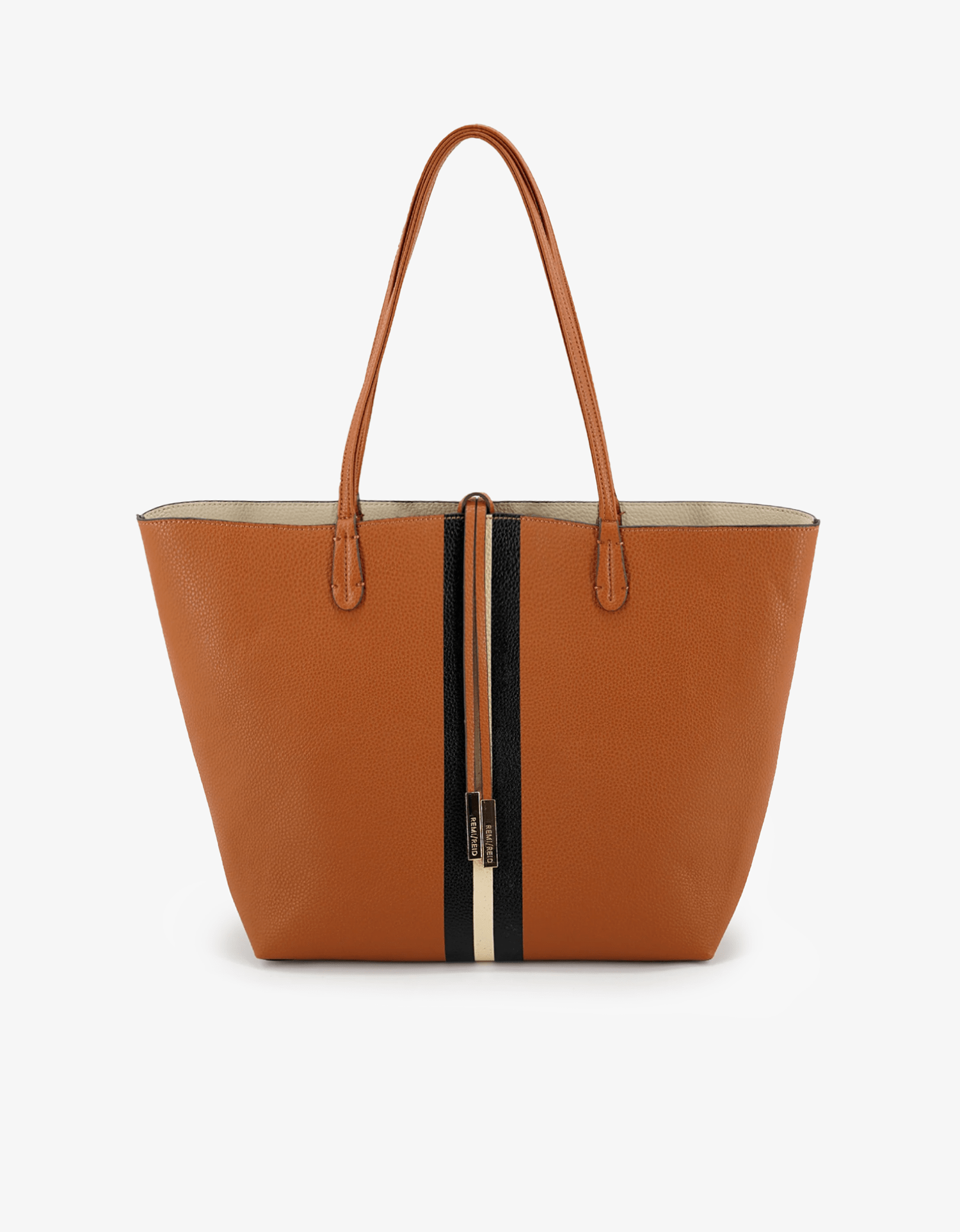 DEPARTURE TOTE STRIPE CAMEL/CREAM - REMI/REID