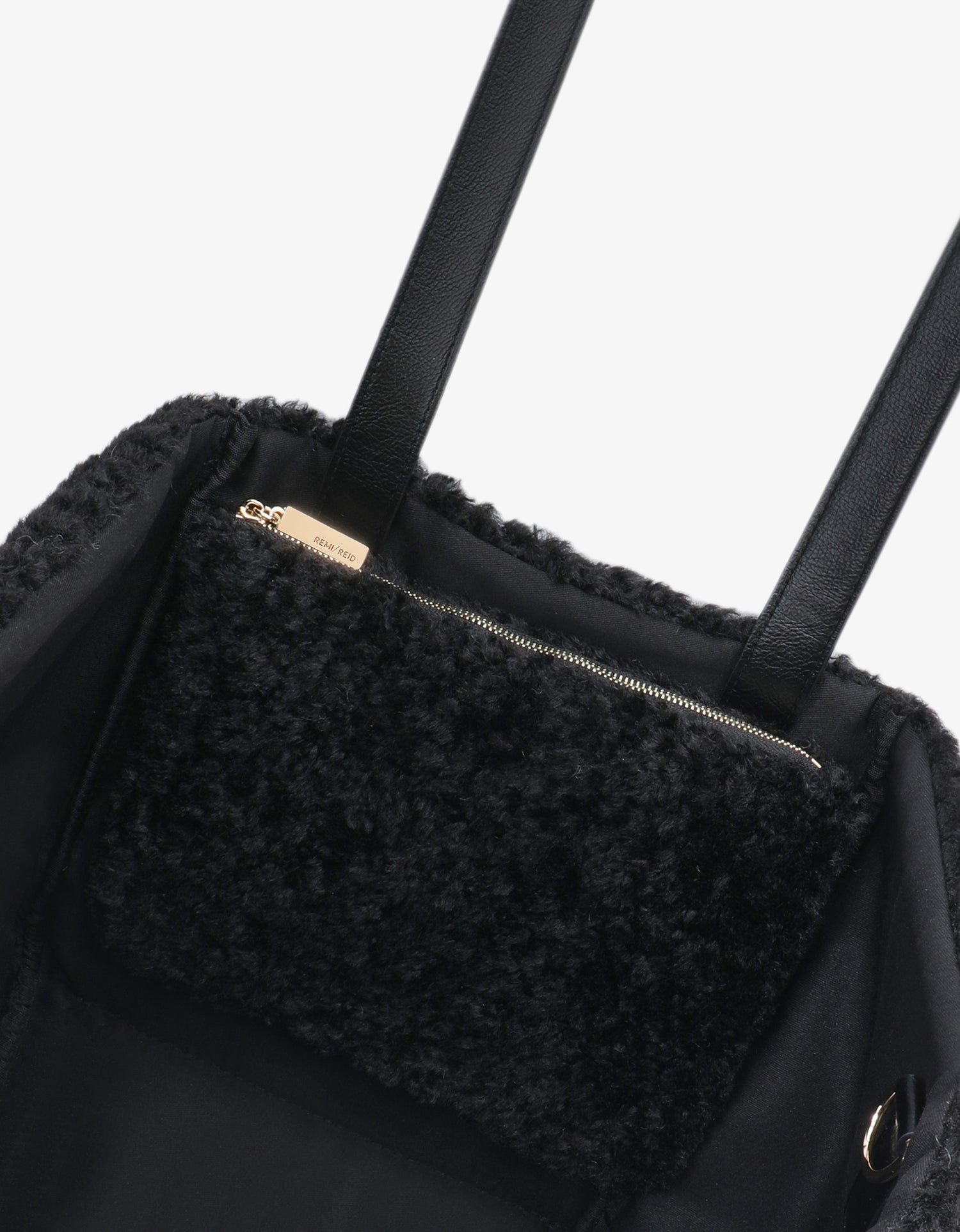 ELLA EAST WEST TOTE SHEARLING BLACK - REMI/REID
