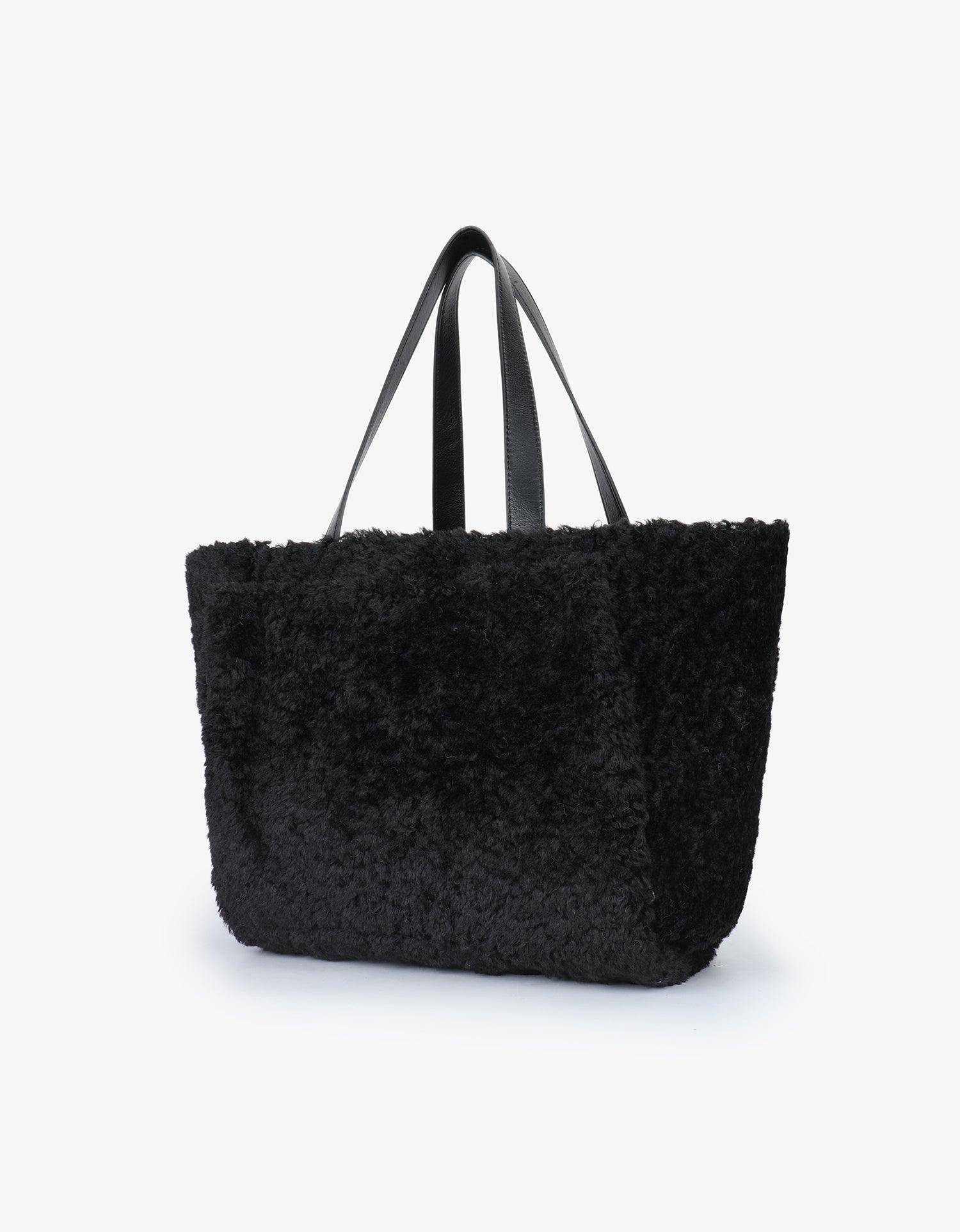 ELLA EAST WEST TOTE SHEARLING BLACK - REMI/REID