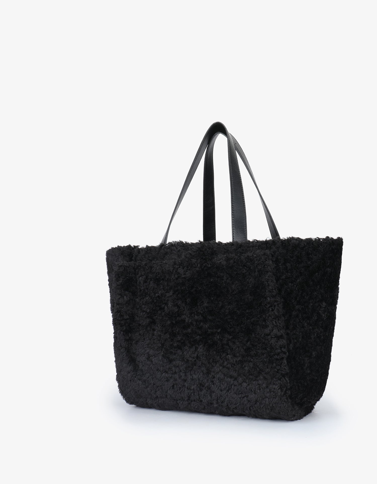 ELLA EAST WEST TOTE SHEARLING BLACK - REMI/REID