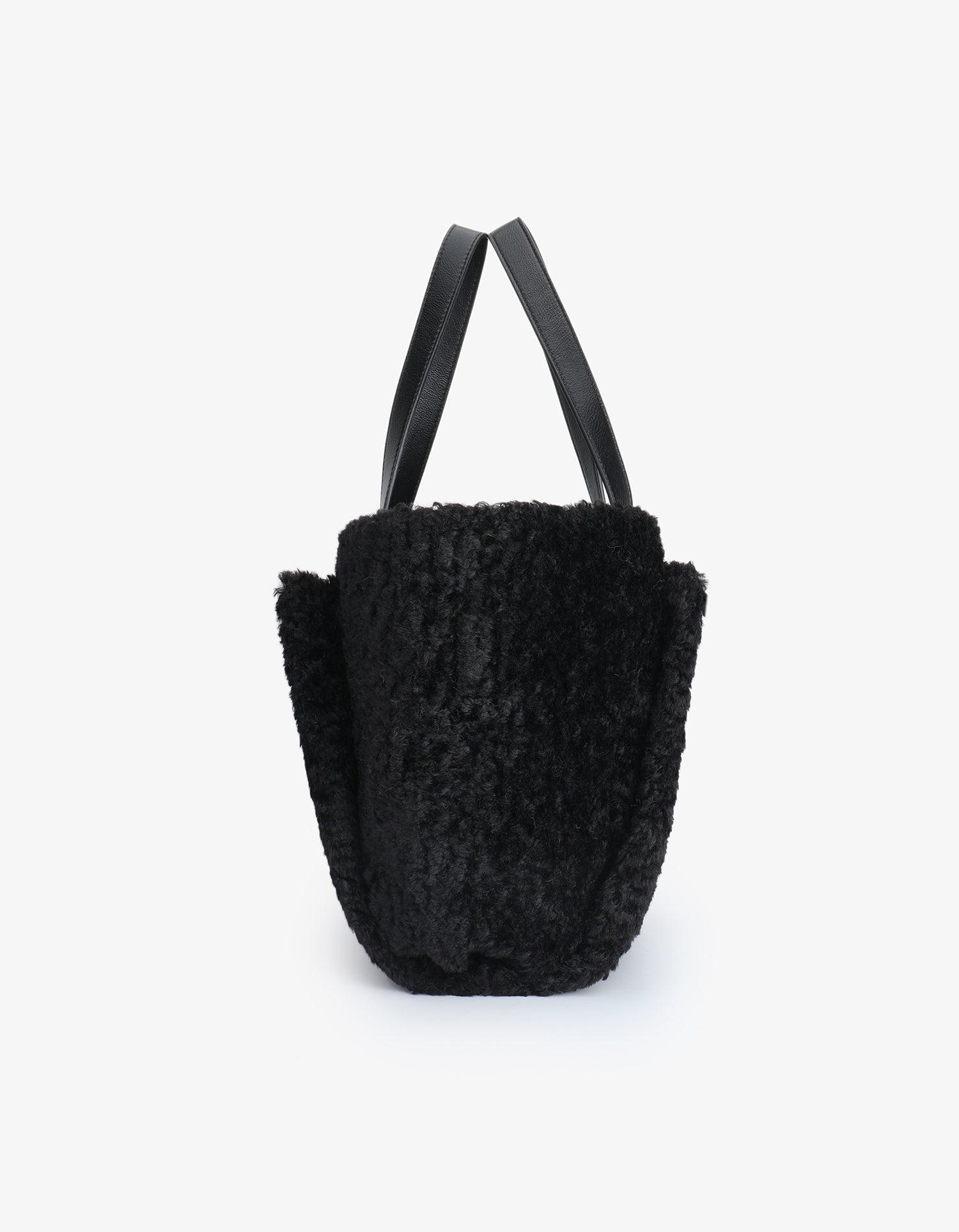 ELLA EAST WEST TOTE SHEARLING BLACK - REMI/REID