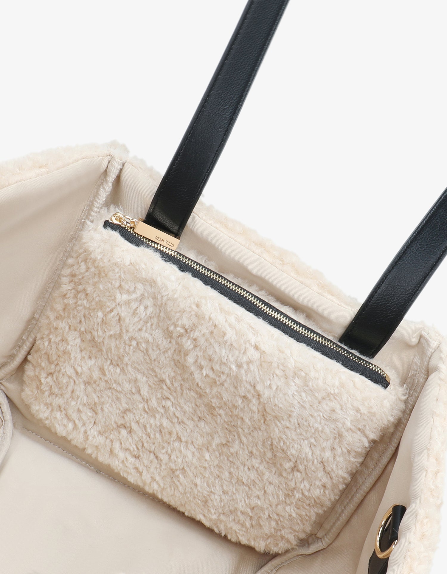 ELLA EAST WEST TOTE SHEARLING CREAM - REMI/REID