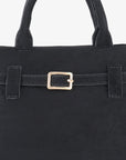 GREER MINI DOCTOR BAG FAUX SUEDE BLACK - REMI/REID