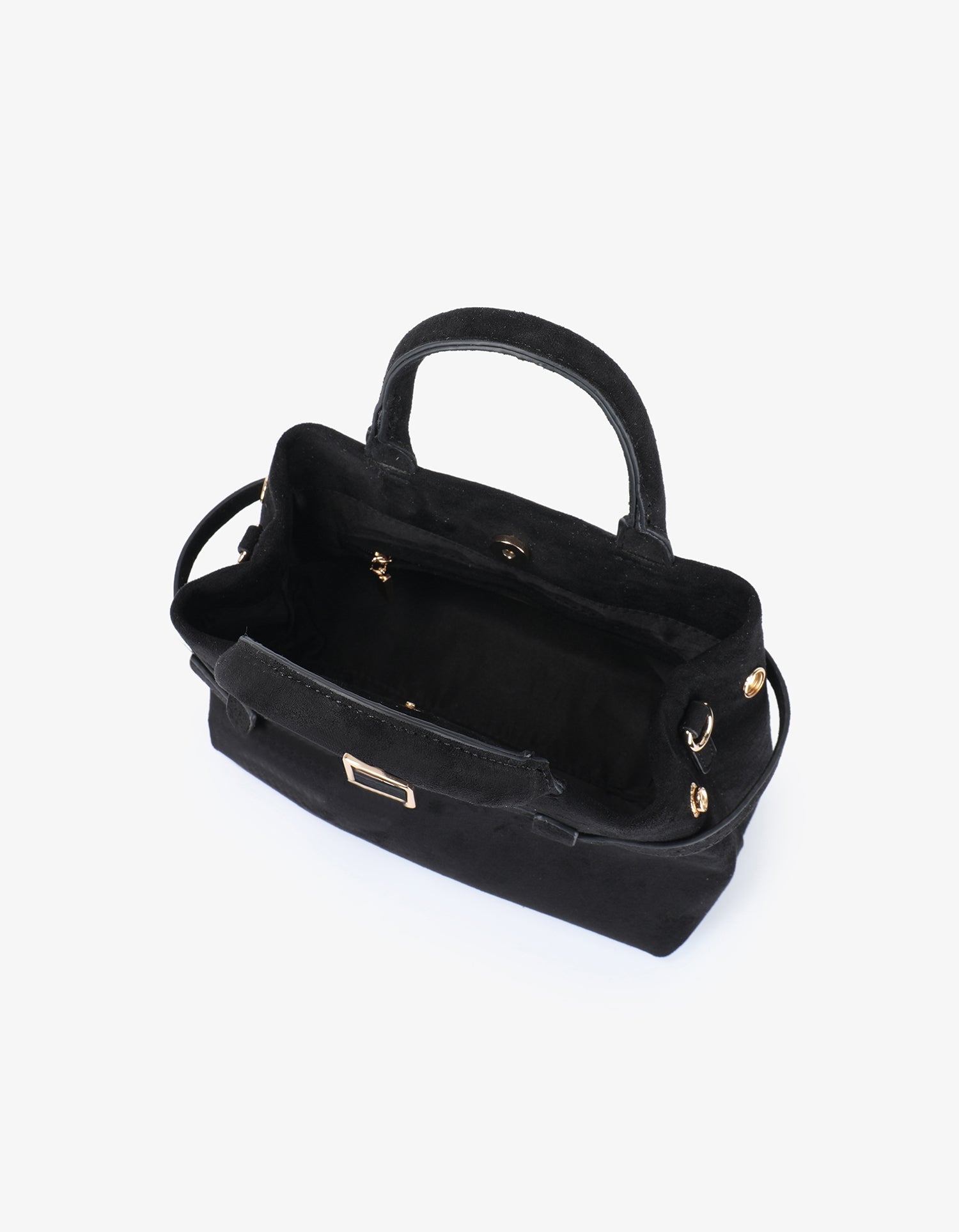 GREER MINI DOCTOR BAG FAUX SUEDE BLACK - REMI/REID