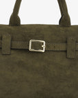 GREER MINI DOCTOR BAG FAUX SUEDE OLIVE - REMI/REID