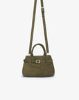 GREER MINI DOCTOR BAG FAUX SUEDE OLIVE - REMI/REID