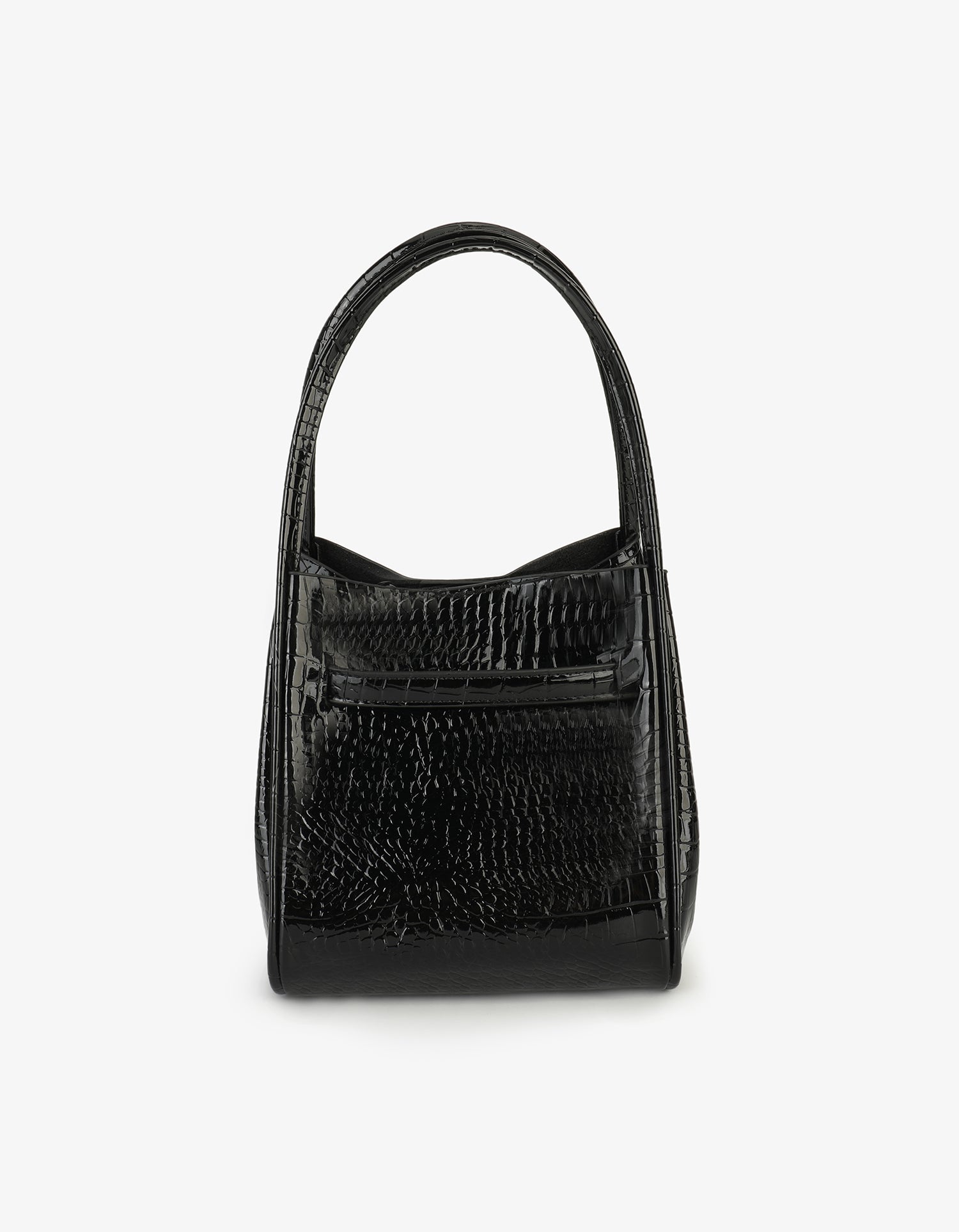 HOLLACE MINI CROC PATENT WITH BUCKLE BLACK - REMI/REID