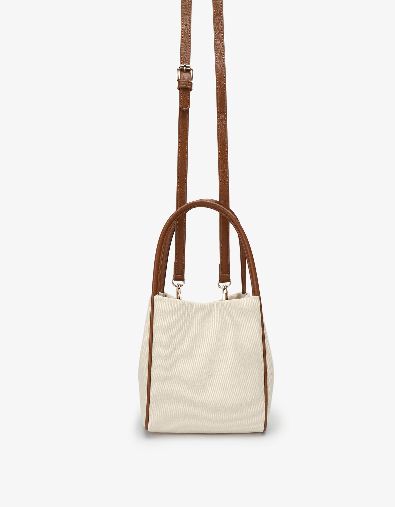 HOLLACE MINI TOTE CANVAS CONTRAST PIPING BROWN - REMI/REID