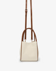 HOLLACE MINI TOTE CANVAS CONTRAST PIPING BROWN - REMI/REID