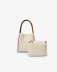 HOLLACE MINI TOTE CANVAS CONTRAST PIPING BROWN - REMI/REID