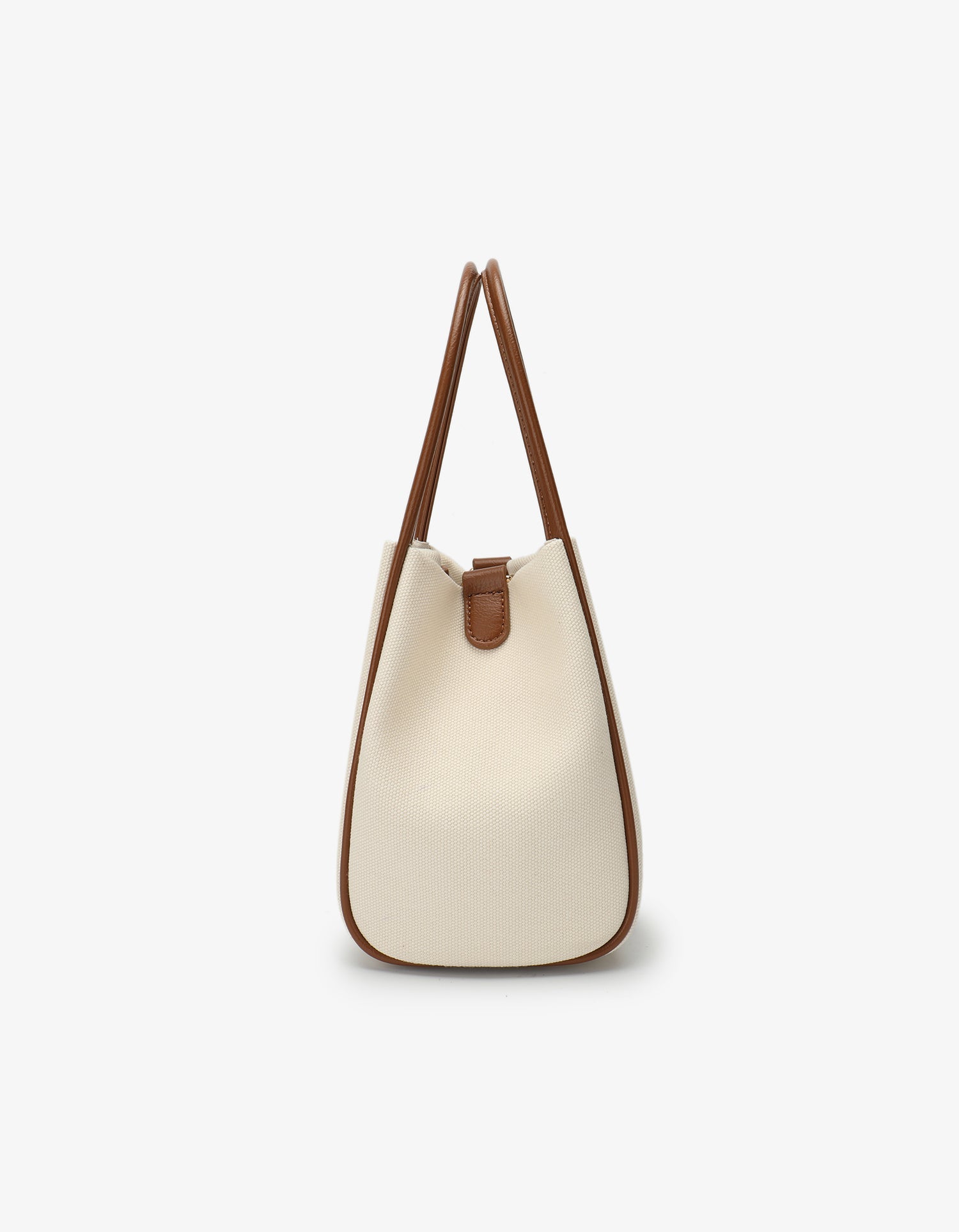 HOLLACE MINI TOTE CANVAS CONTRAST PIPING BROWN - REMI/REID