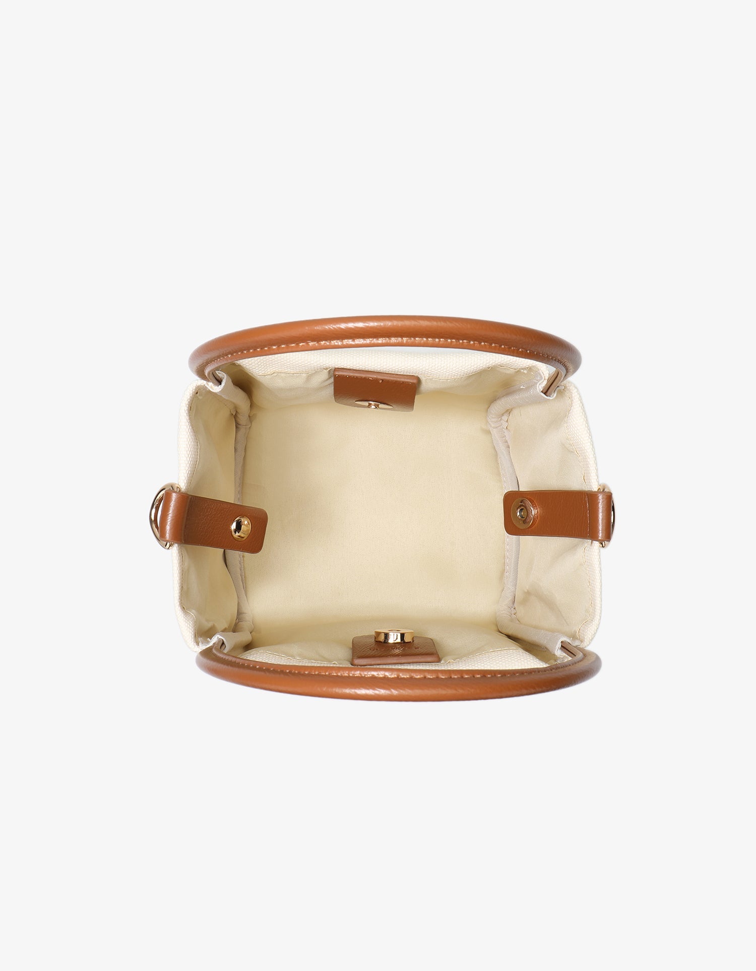 HOLLACE MINI TOTE CANVAS CONTRAST PIPING BROWN - REMI/REID