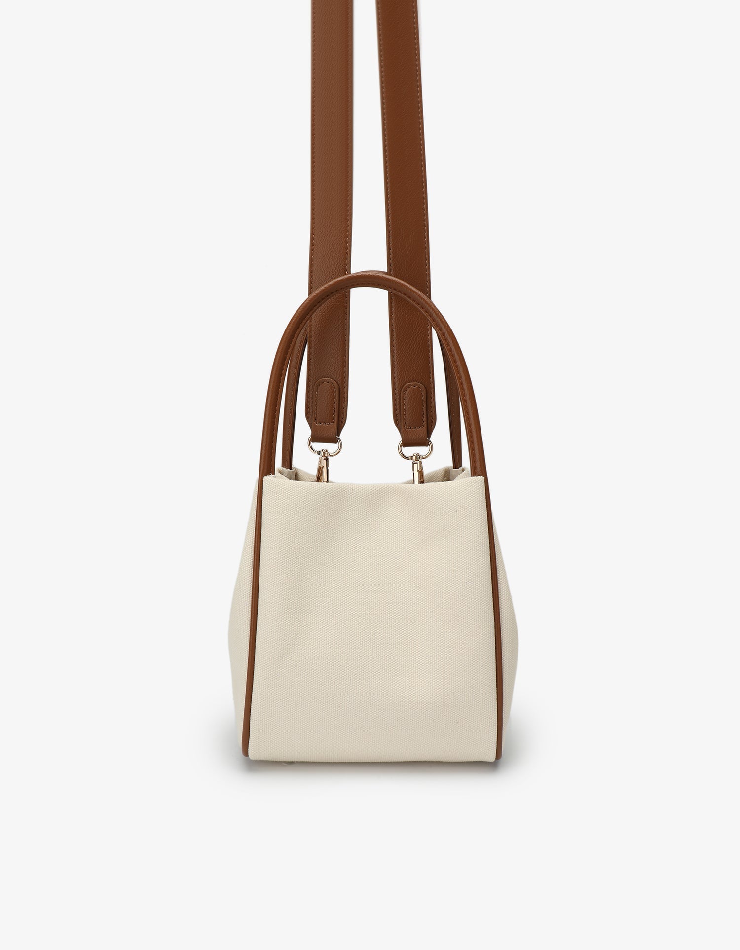 HOLLACE MINI TOTE CANVAS CONTRAST PIPING BROWN - REMI/REID