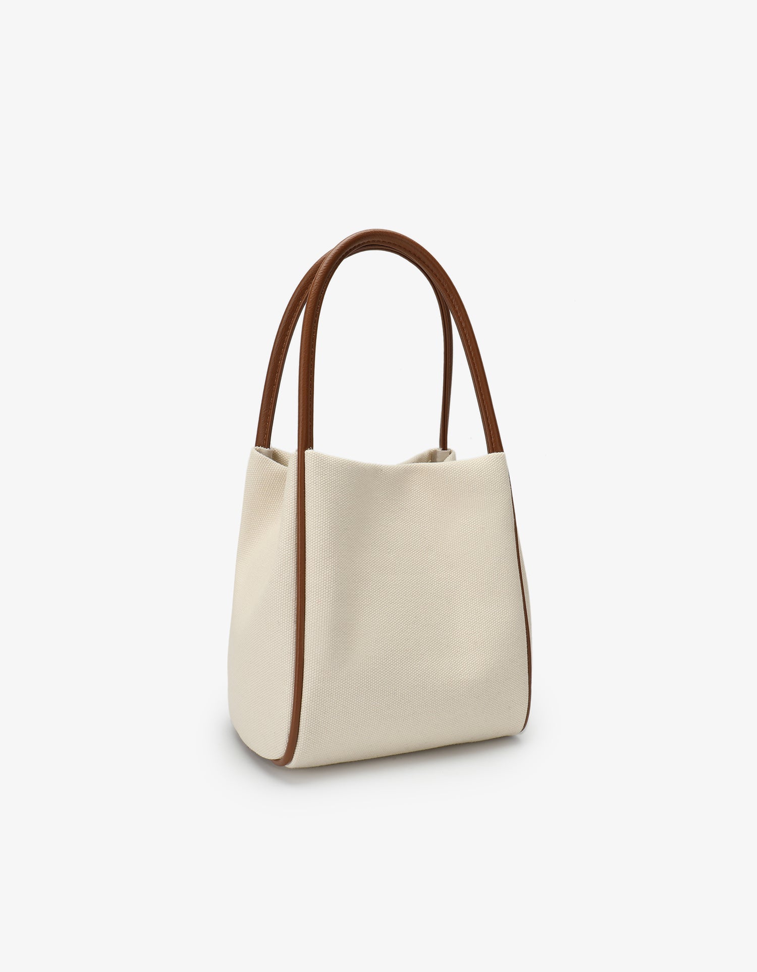 HOLLACE MINI TOTE CANVAS CONTRAST PIPING BROWN - REMI/REID
