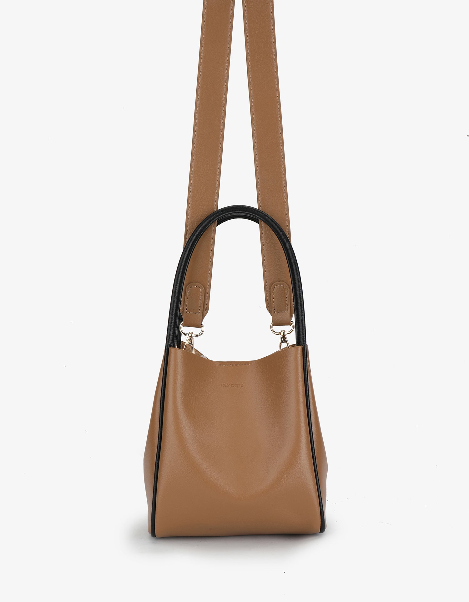 HOLLACE MINI TOTE CONTRAST PIPING TAN/BLACK - REMI/REID