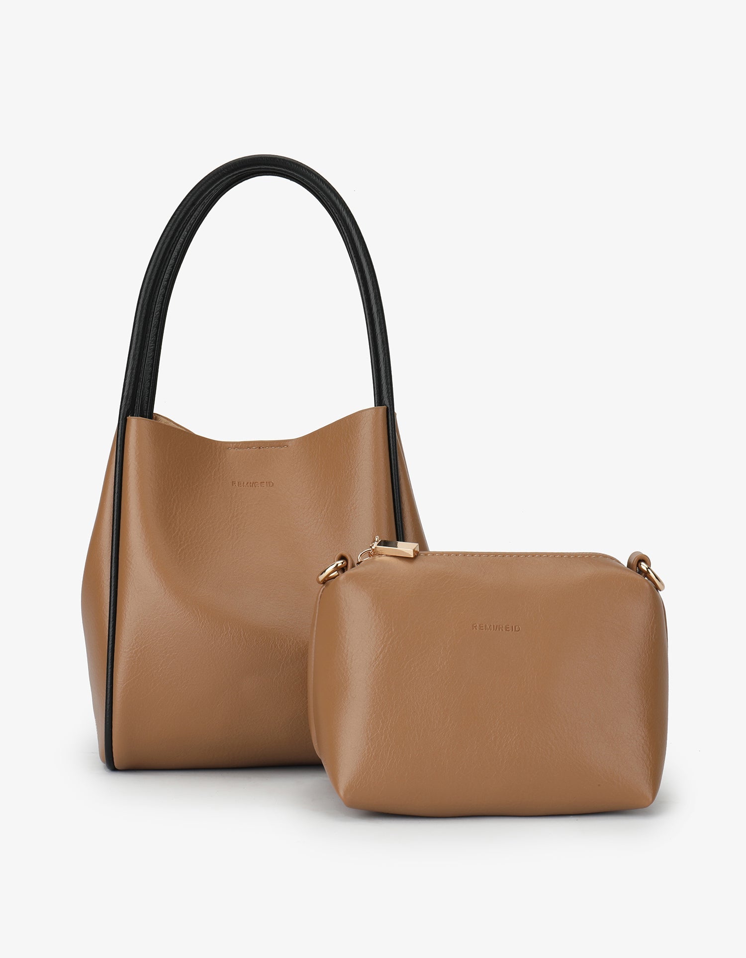 HOLLACE MINI TOTE CONTRAST PIPING TAN/BLACK - REMI/REID