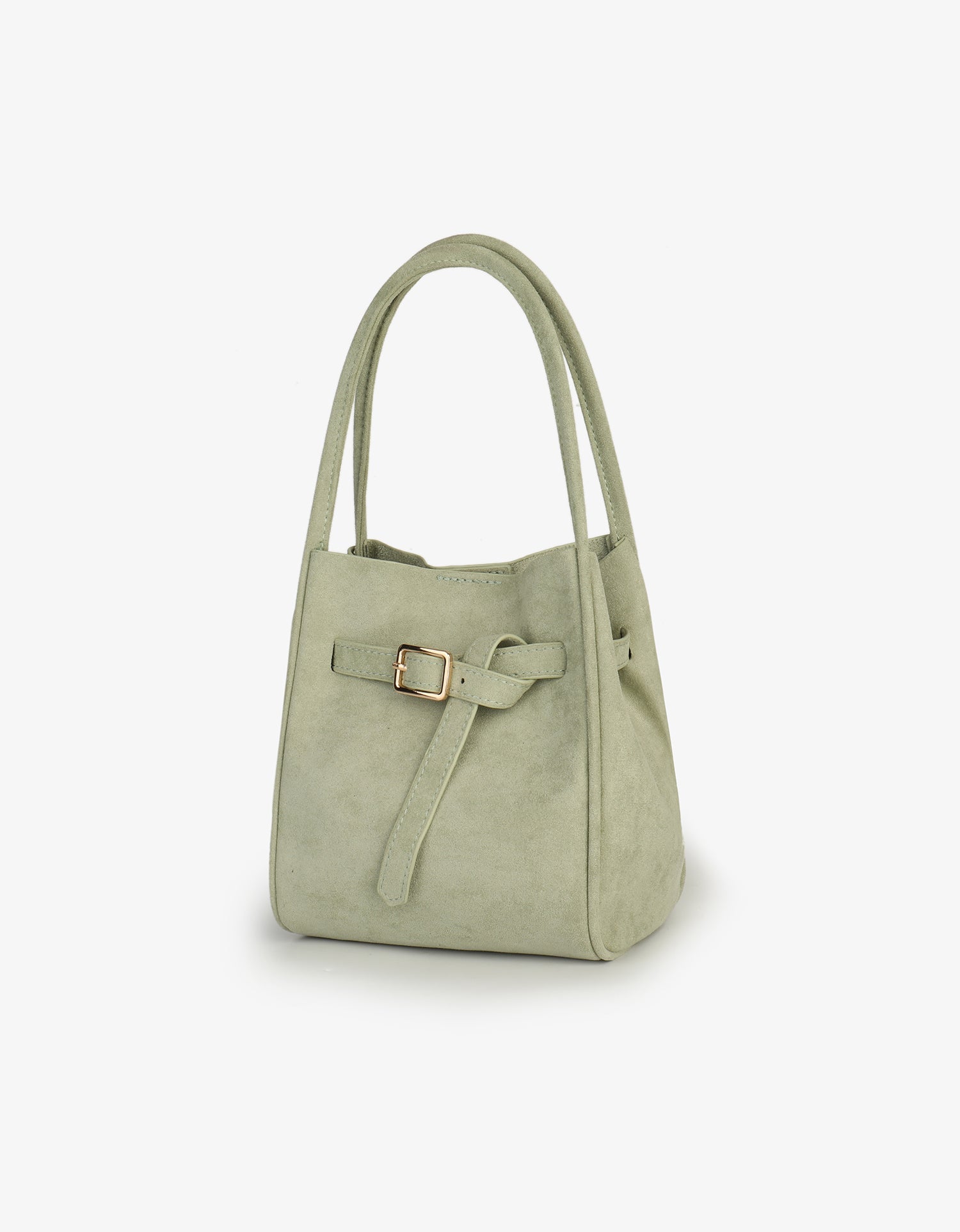 HOLLACE MINI TOTE FAUX SUEDE BUCKLE CELADON - REMI/REID