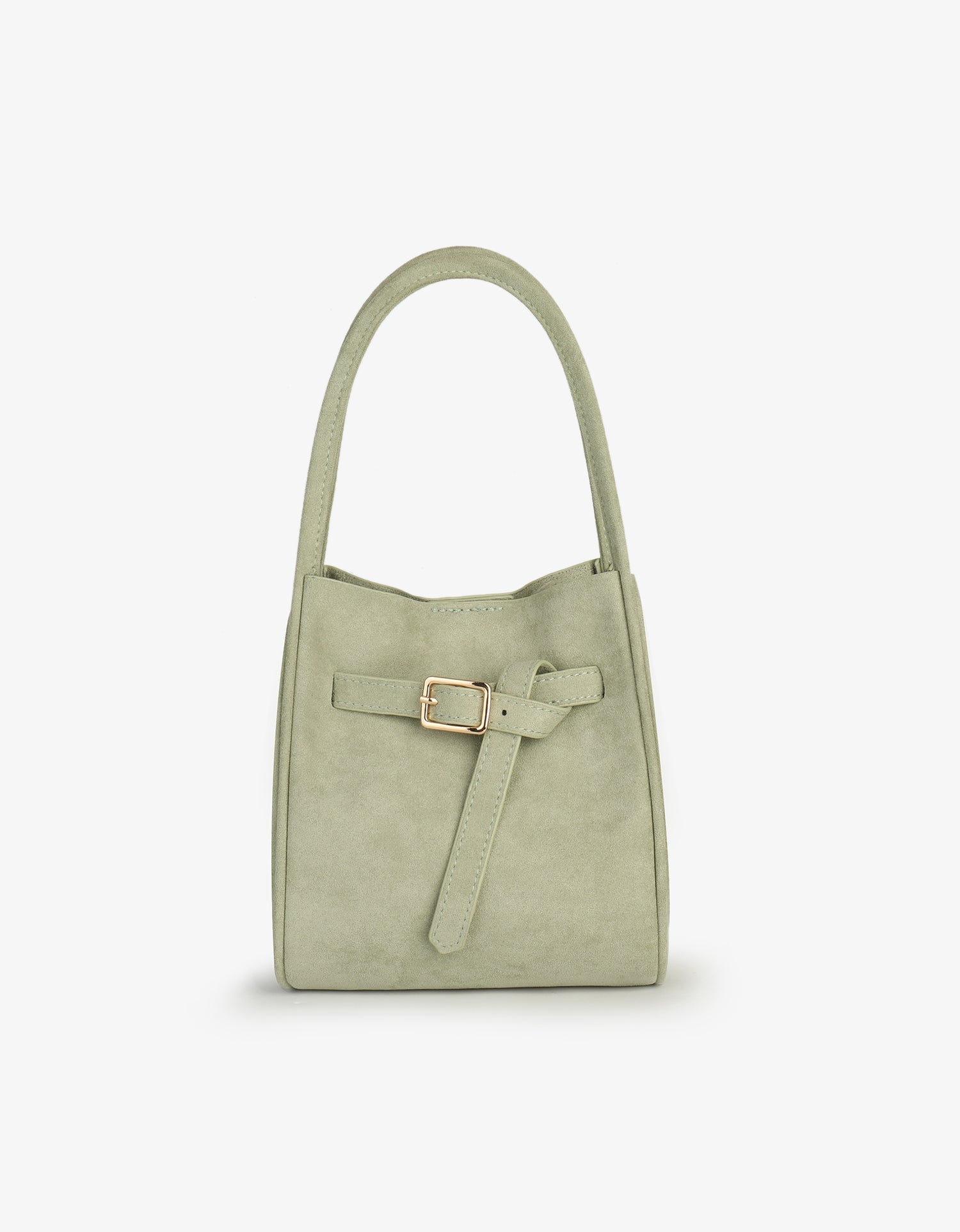 HOLLACE MINI TOTE FAUX SUEDE BUCKLE CELADON - REMI/REID