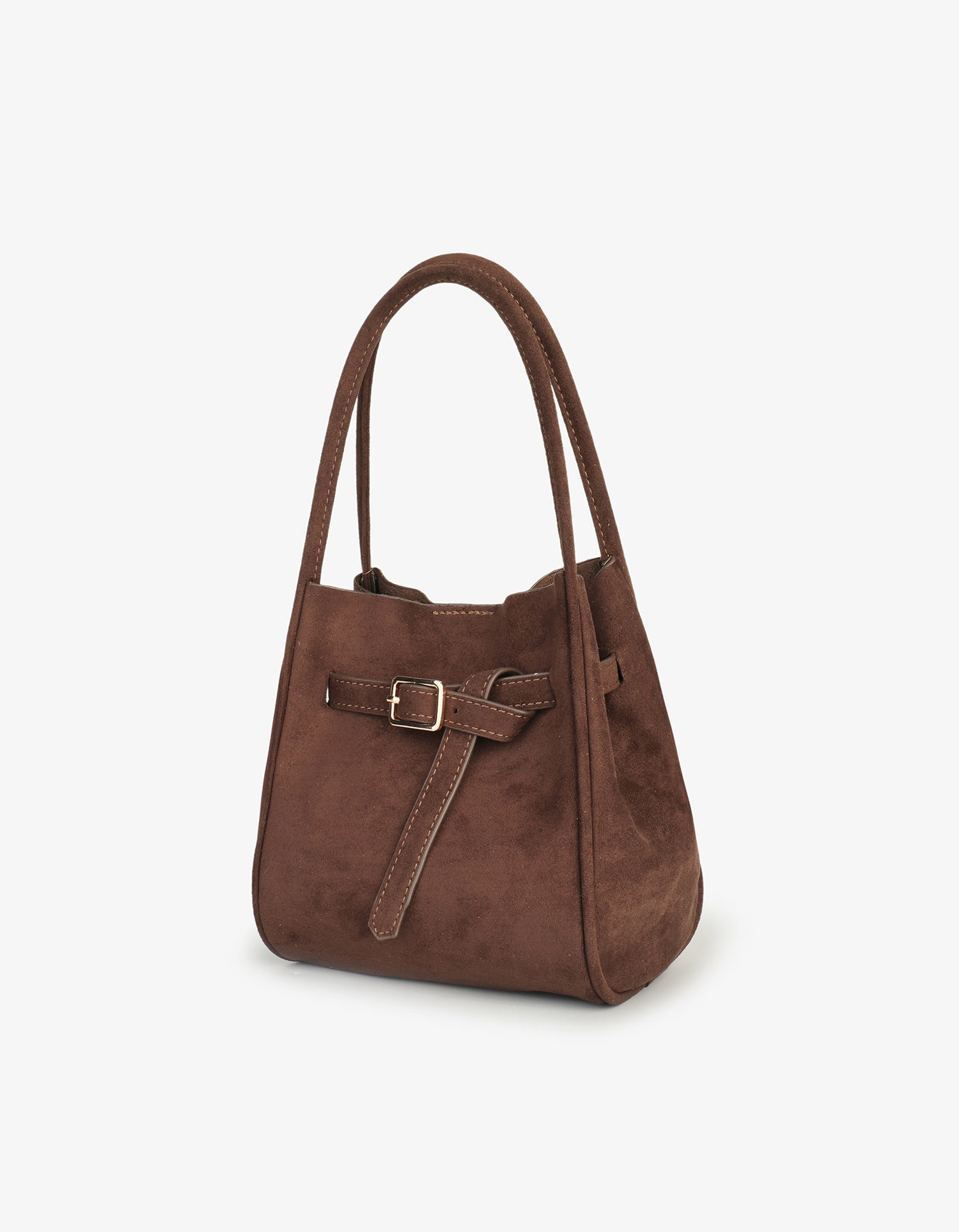HOLLACE MINI TOTE FAUX SUEDE BUCKLE CHOCOLATE - REMI/REID