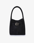 HOLLACE MINI TOTE FAUX SUEDE CROC BUCKLE BLACK - REMI/REID