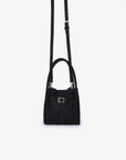 HOLLACE MINI TOTE FAUX SUEDE CROC BUCKLE BLACK - REMI/REID