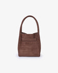HOLLACE MINI TOTE FAUX SUEDE CROC BUCKLE CHOCOLATE - REMI/REID