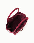 HOLLACE MINI TOTE FAUX SUEDE CROC BUCKLE WINE - REMI/REID