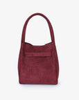 HOLLACE MINI TOTE FAUX SUEDE CROC BUCKLE WINE - REMI/REID