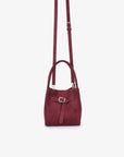 HOLLACE MINI TOTE FAUX SUEDE CROC BUCKLE WINE - REMI/REID