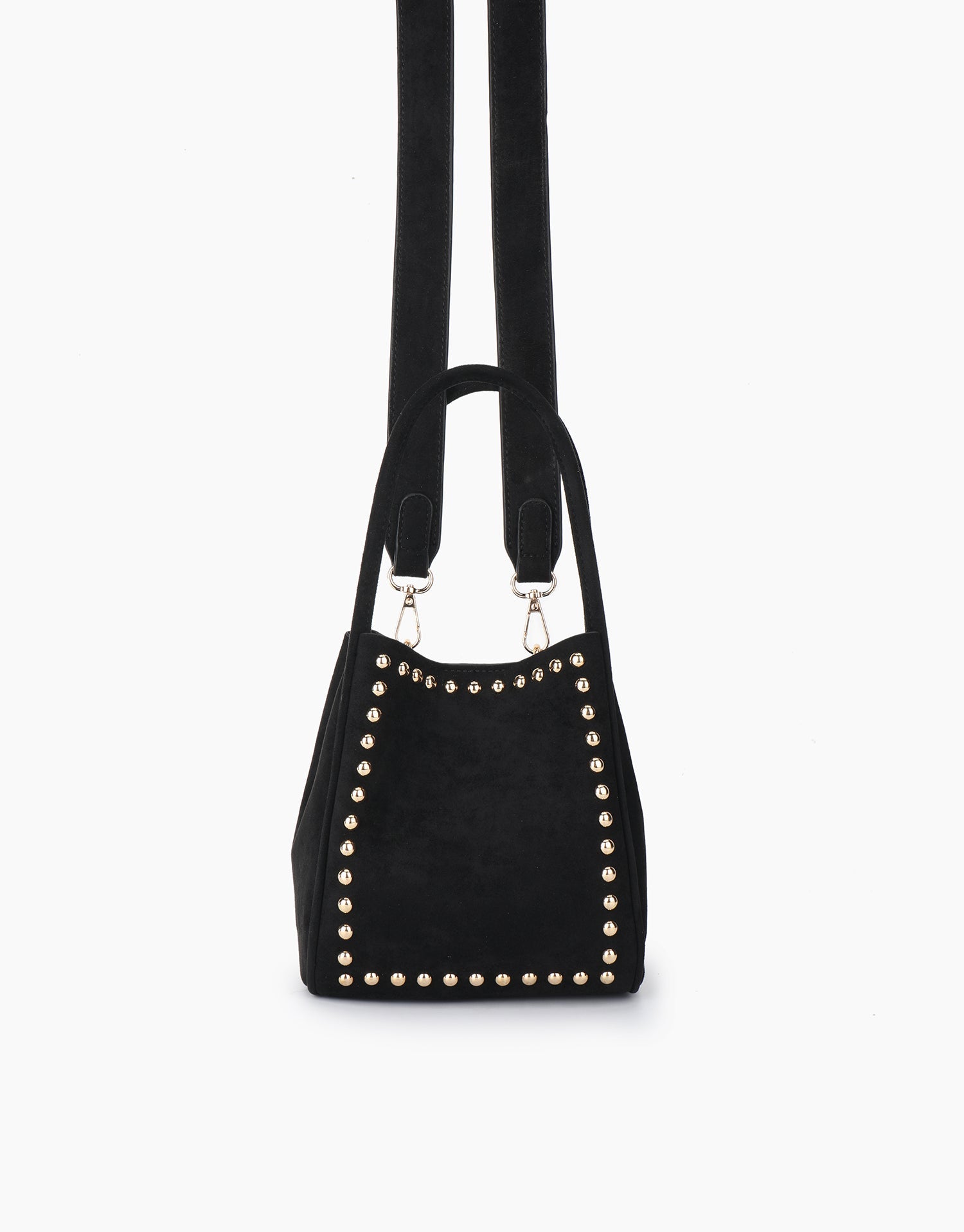 HOLLACE MINI TOTE STUDDED FAUX SUEDE BLACK - REMI/REID