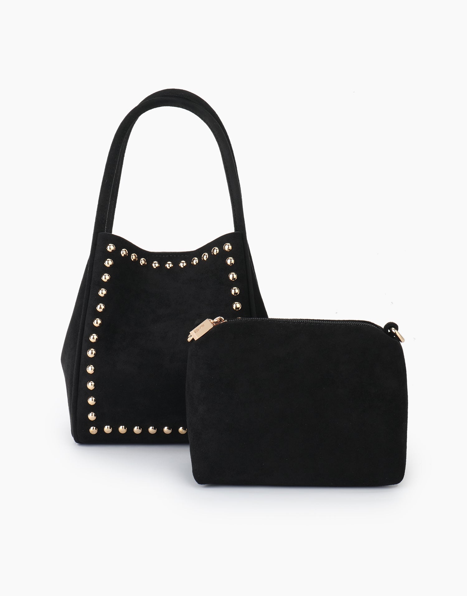 HOLLACE MINI TOTE STUDDED FAUX SUEDE BLACK - REMI/REID