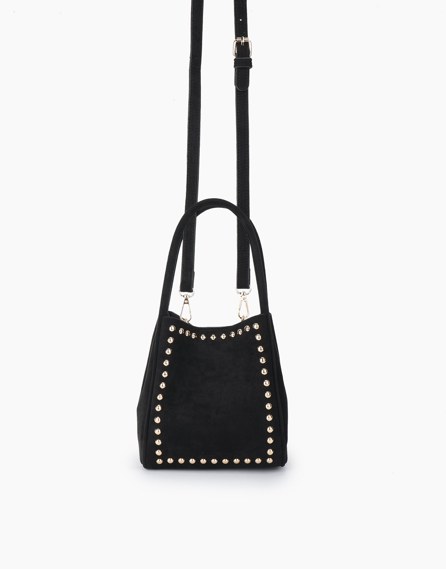 HOLLACE MINI TOTE STUDDED FAUX SUEDE BLACK - REMI/REID