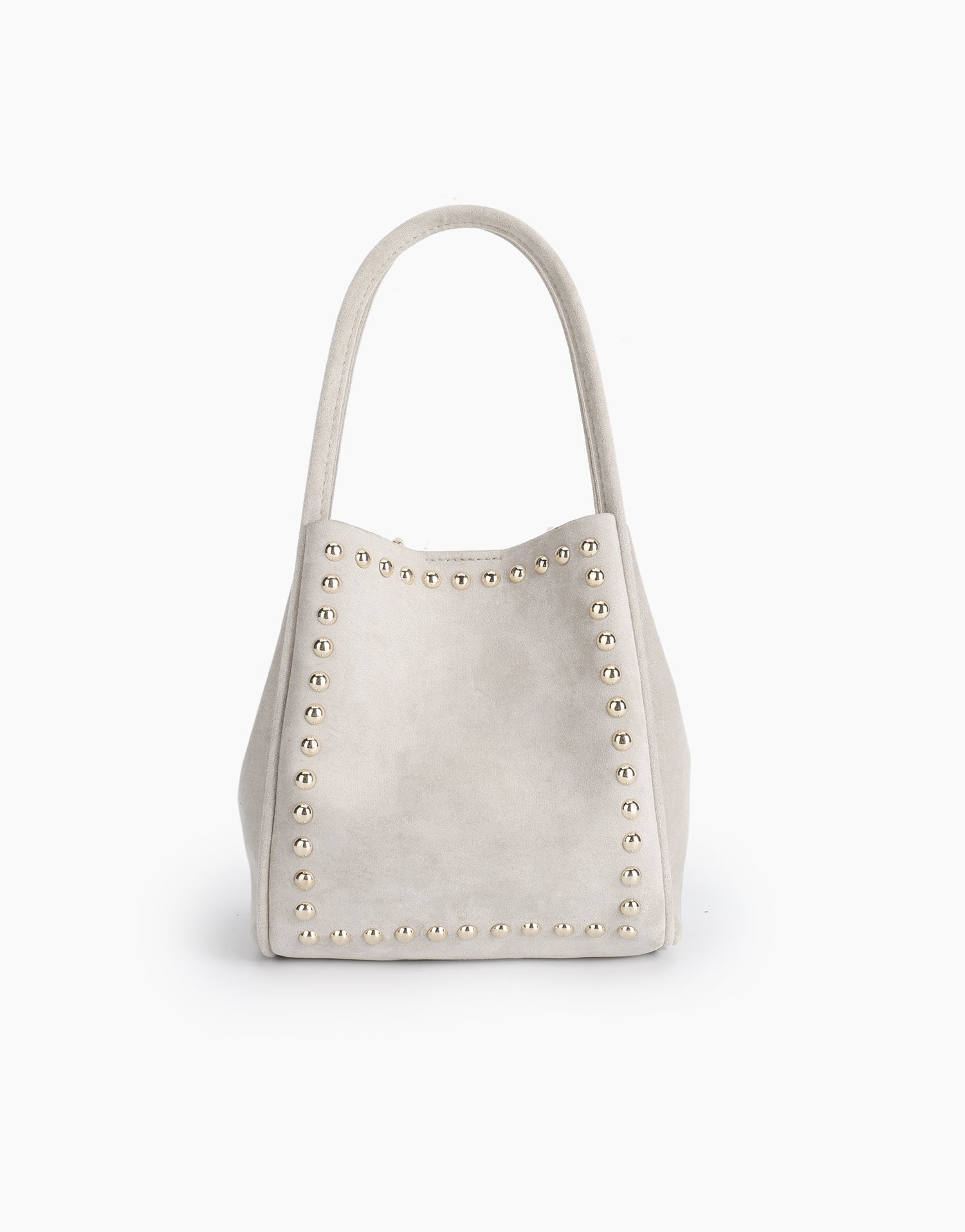 HOLLACE MINI TOTE STUDDED FAUX SUEDE CREAM - REMI/REID