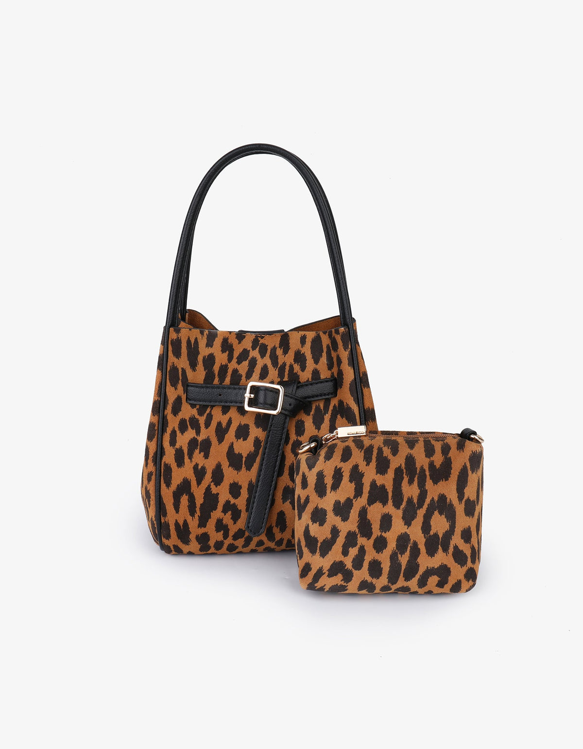 HOLLACE MINI TOTE SUEDE WITH BUCKLE LEOPARD - REMI/REID