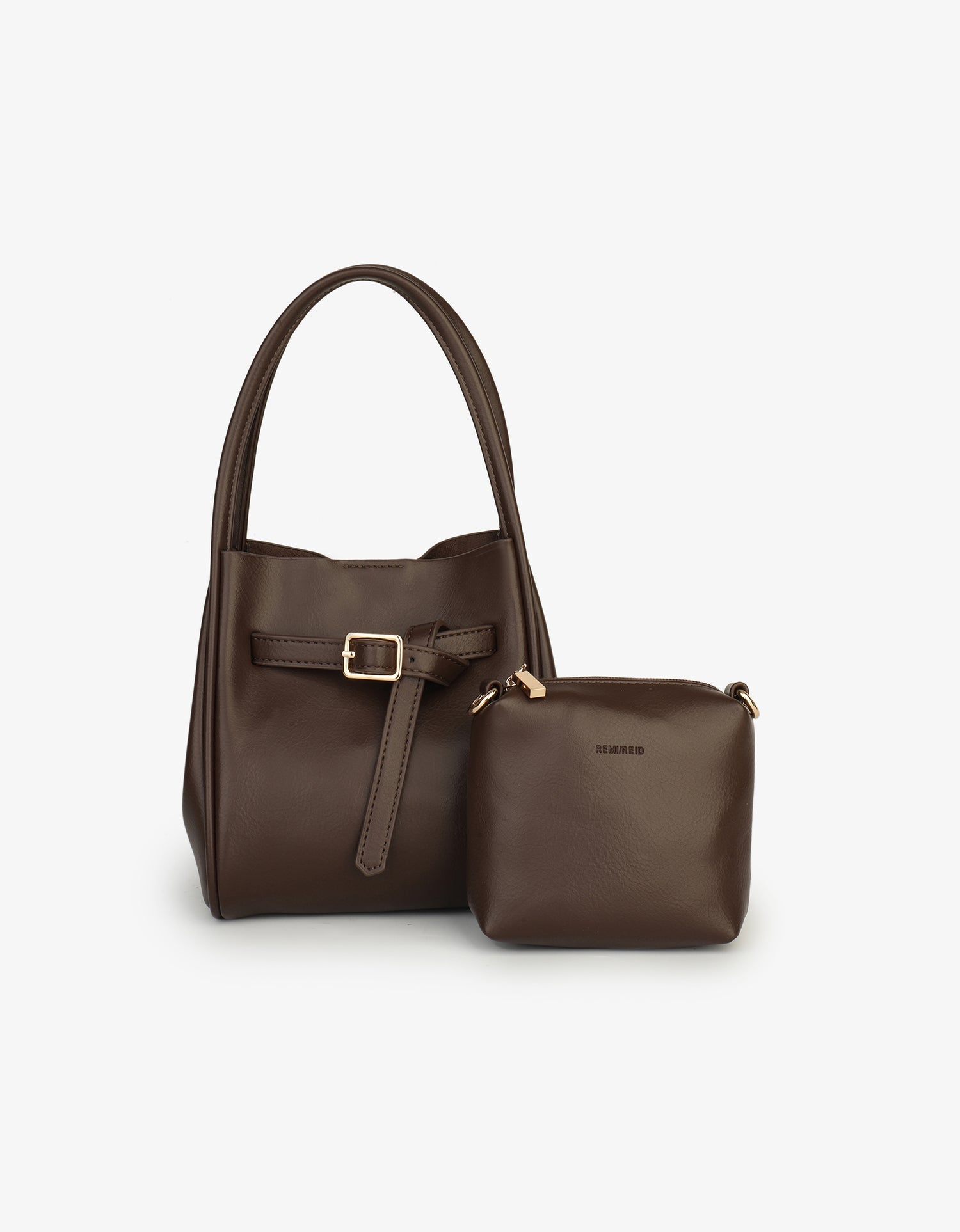 HOLLACE MINI TOTE VEGAN BUCKLE ESPRESSO - REMI/REID