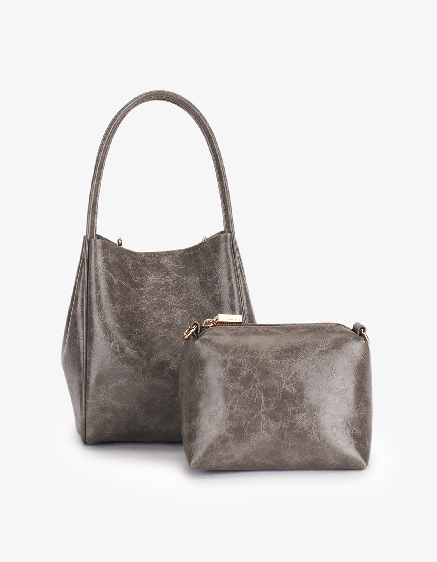 HOLLACE MINI TOTE WAXED GREY - REMI/REID