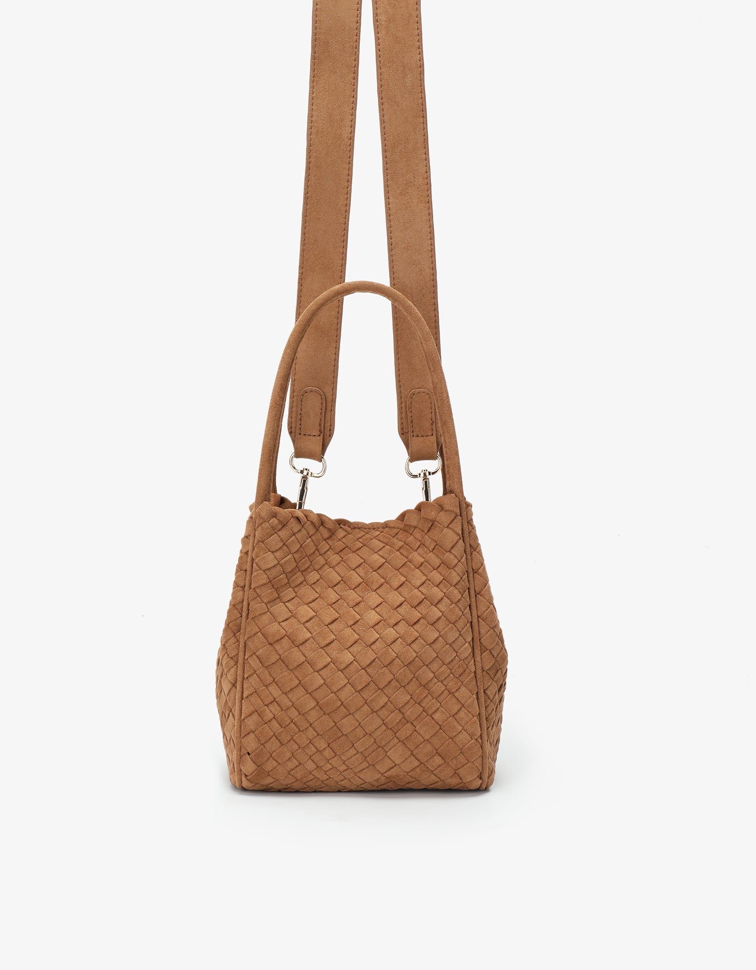 HOLLACE MINI TOTE WOVEN FAUX SUEDE CAMEL - REMI/REID