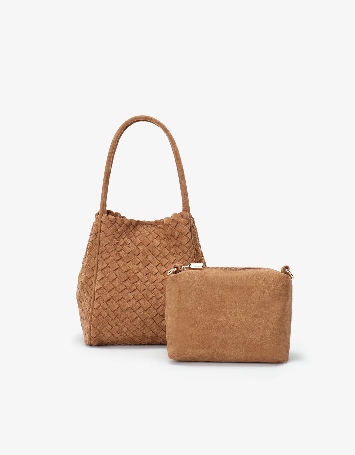 HOLLACE MINI TOTE WOVEN FAUX SUEDE CAMEL - REMI/REID
