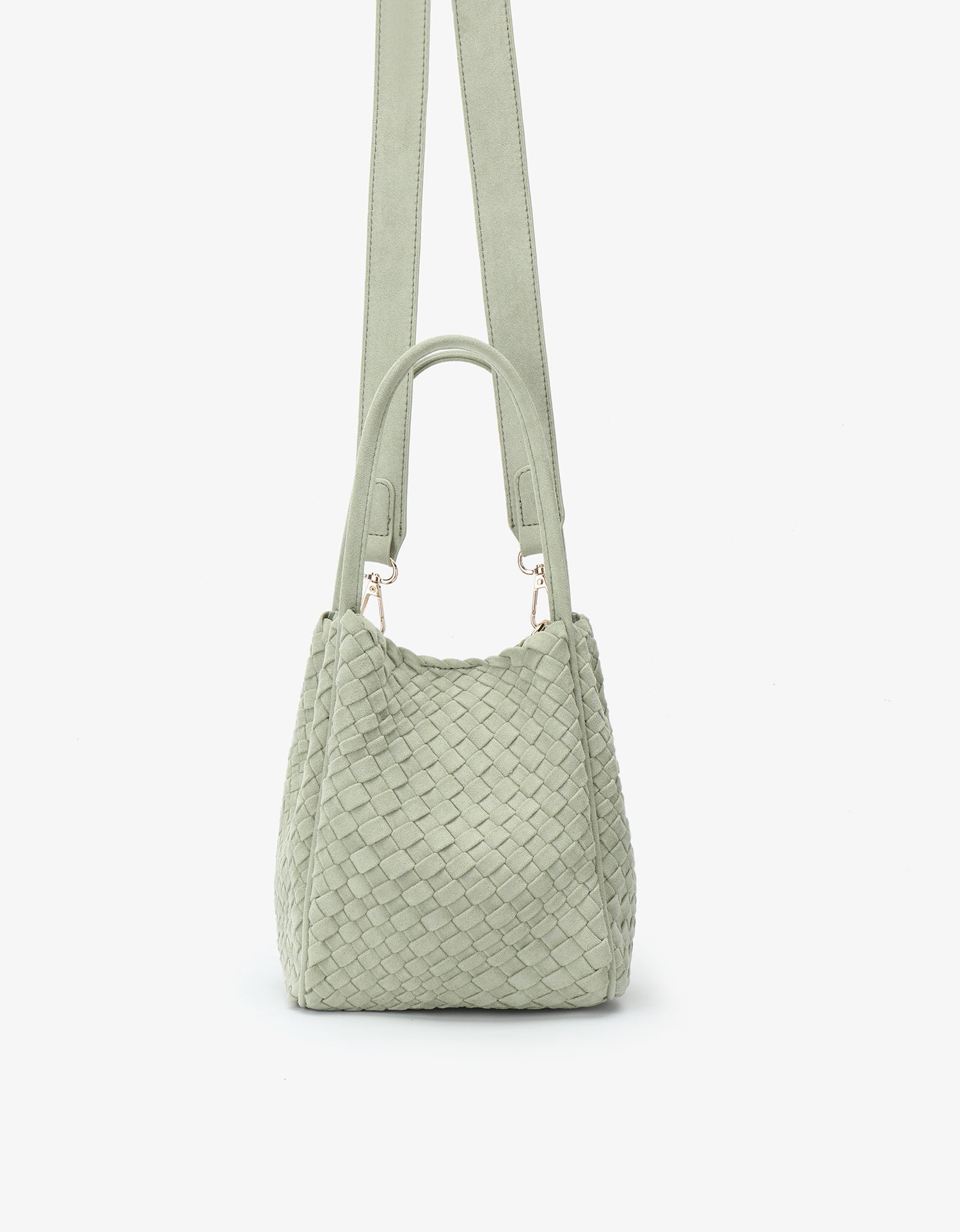 HOLLACE MINI TOTE WOVEN FAUX SUEDE CELADON - REMI/REID